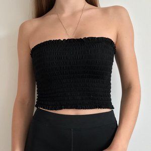 Garage Black Ruched Tube Top